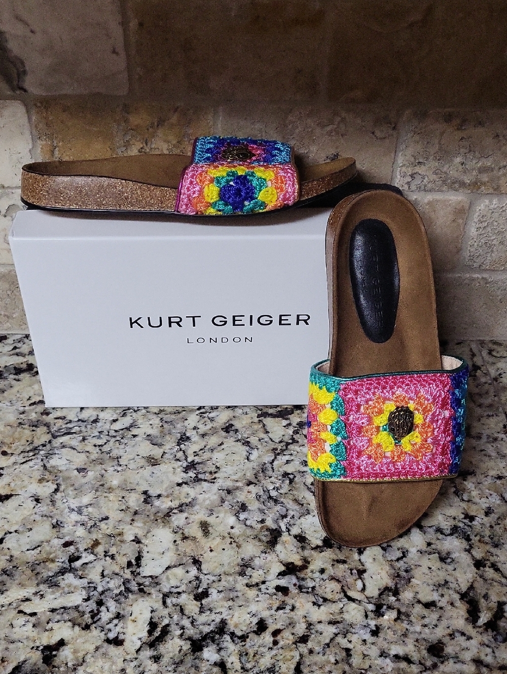 1-DAY SALE! Kurt Geiger London Ozark Crochet Slide Sandals Size 39 - Picture 2 of 10